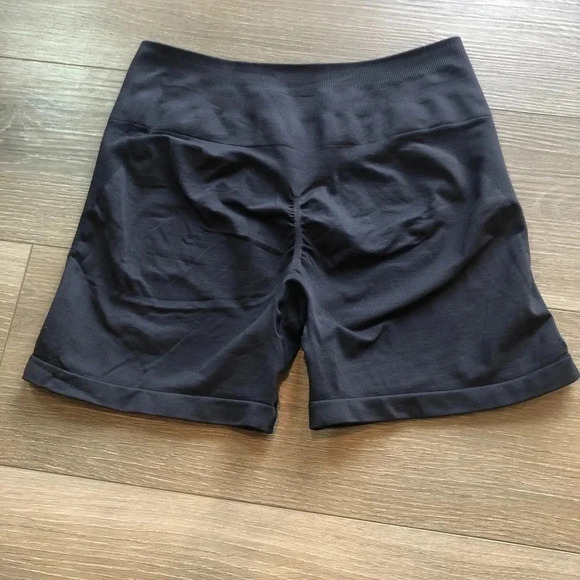 Navy Amazon High Waisted Seamless Compression Athletic Shorts Womens Size Large - Picture 3 of 9